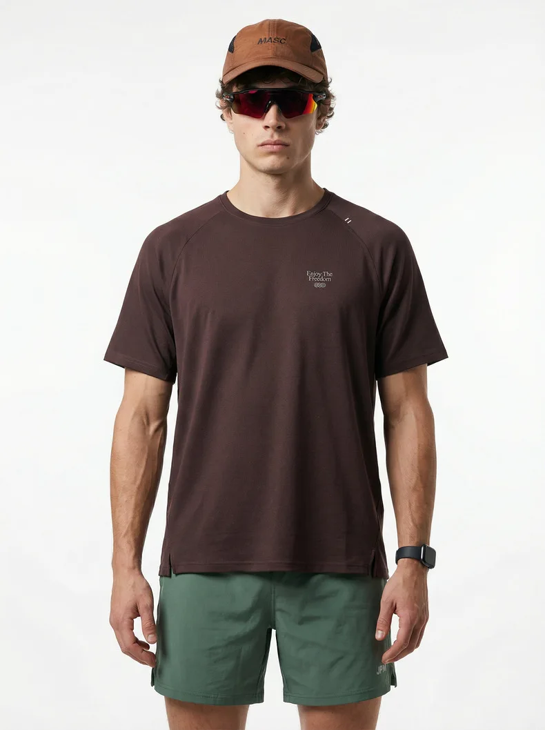 Herren Merino-Woll-Laufshirt - Atmungsaktives Kurzarm-Outdoor-Sportoberteil für den Sommer – Detail 3