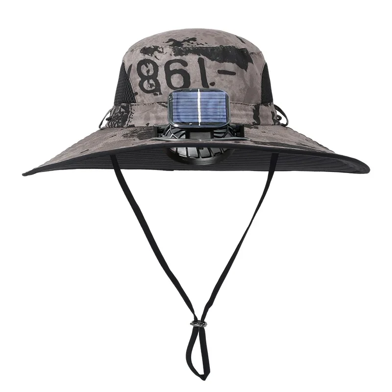 Solar Fan Hat, High Wind Power Charging Style, Men's Summer Outdoor Sun Shading, Sun Protection, Hiking and Fishing Hat