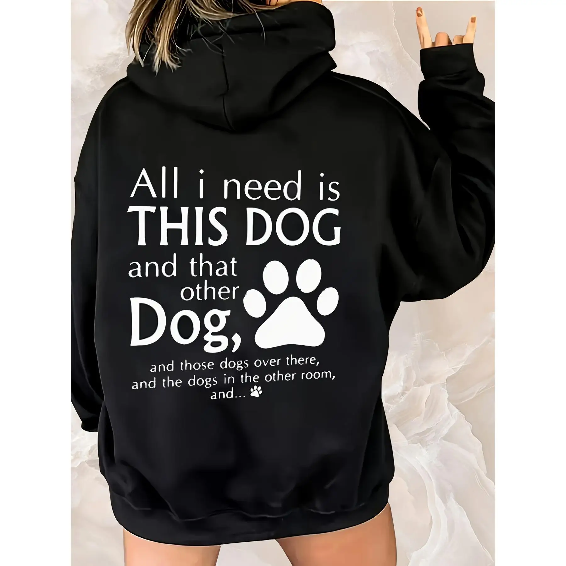 

Unisex Dog Lover Hoodie | Funny 'All I Need Is DOGS' Humorous Pet Pullover | Cute Paw Print Animal Lover Sweatshirt Gift