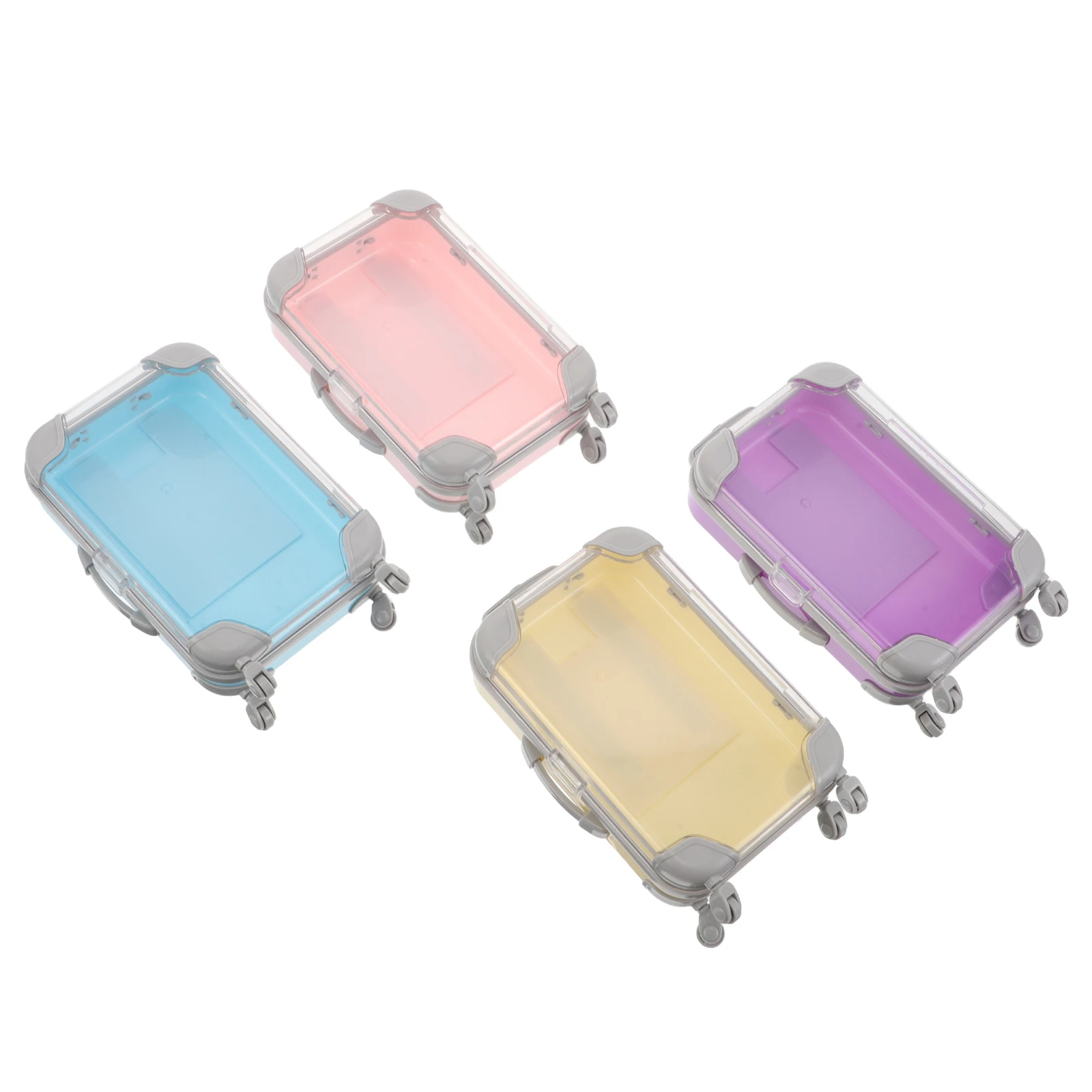 

4 pcs Mini Suitcase Storage Compact Luggage Candy Holders Portable Jewelry Travel Organizers Party Favor Gift Boxes For Weddings
