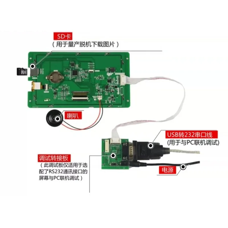 for Dacai 7-inch M-type serial screen/RS232/configuration/script DC80480M070