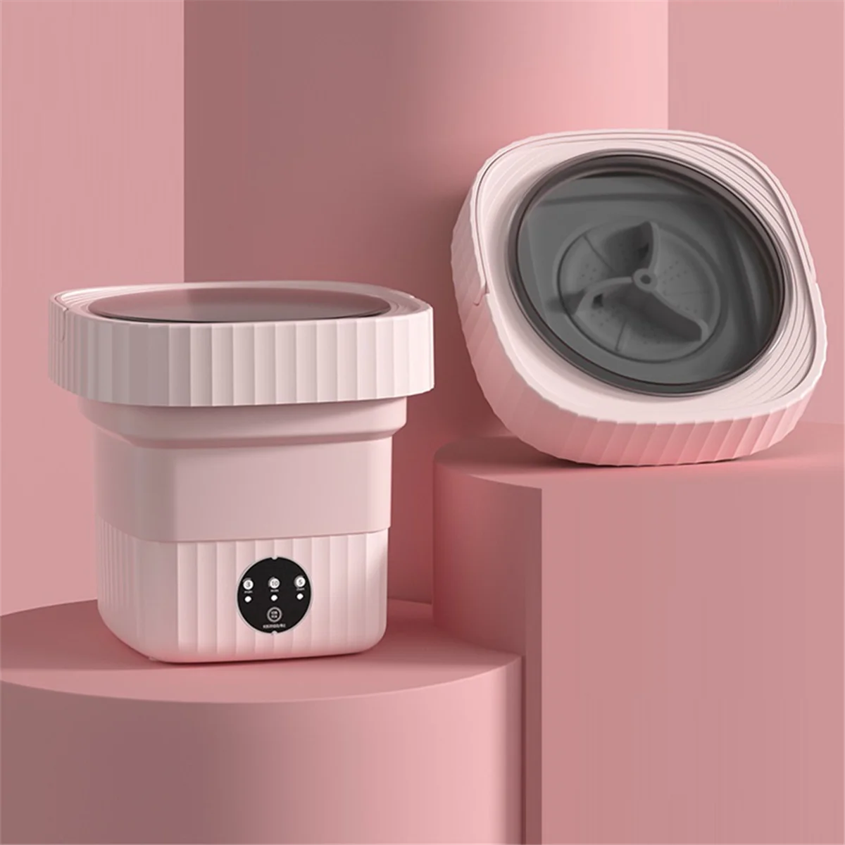 Máquina de lavar roupa dobrável portátil pequena máquina de lavar roupa interior mini máquina de limpeza rosa eua plug