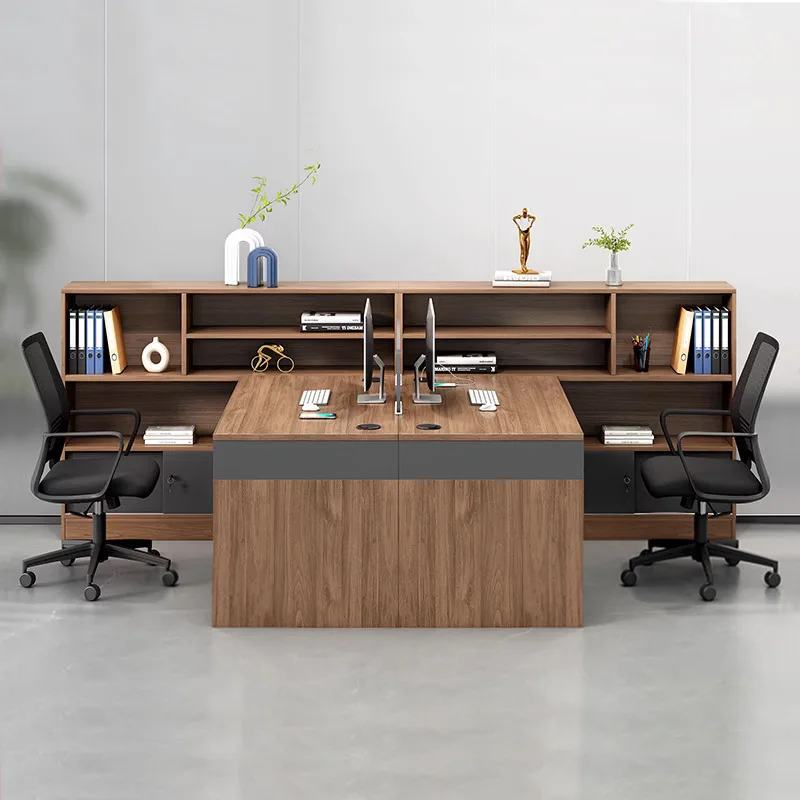 

Staff office desk and combination simple modern desk finance staff station double face-to-face office