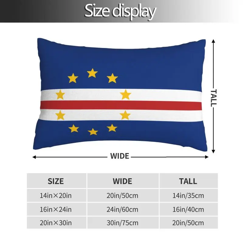 Cape Verde Flag Print Throw Pillowcase Polyester Cushion Cover Home Bed Sofa Office Decor Comfort Pillow Case 30x20 Inches