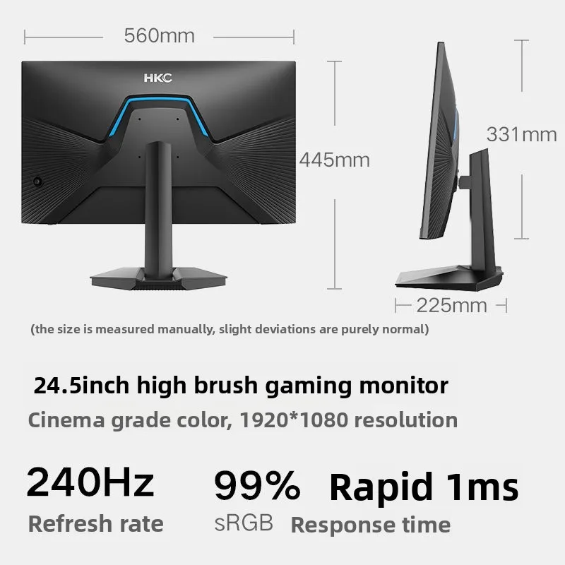 24.5 Inch Native 240Hz Gaming 1MS High Color Gamut Desktop Computer High Definition Monitor VG255KM