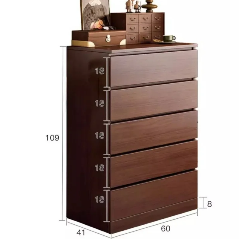 New Chinese-style chest of drawers household bedroom wall wooden cabinet master bedroom bedside locker light luxury modern drawe