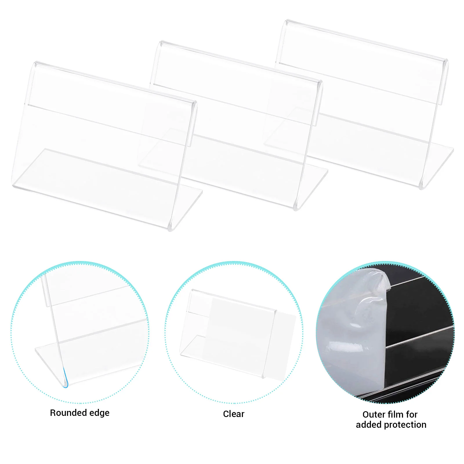 ARTIBETTER 20pcs Acrylic Display Holder Price Tag Sign Holders Slanted Label Stand Name Cards Rack slanted display stand