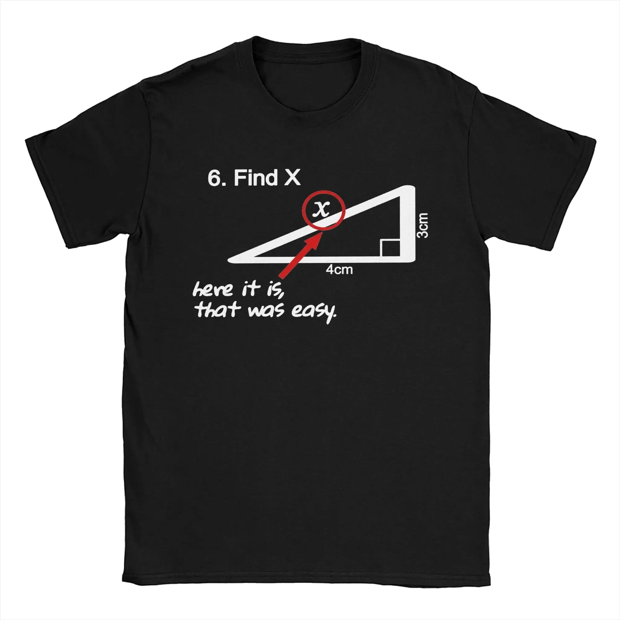 Humor Geometry Triangle Sketch Print Short Sleeve T-shirt Summer O Neck Loose Basic Top Funny Math Element Youth Daily Wear