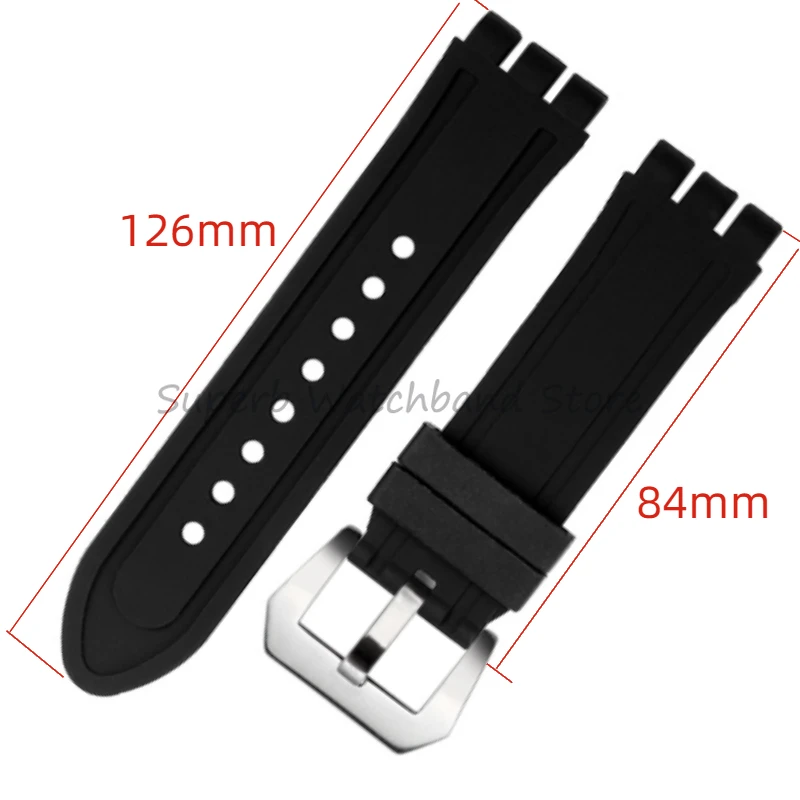 23*26mm Silicone Watchband for SWATCH YOS 440 413 424 Series Bracelet Soft Comfortable Rubber Wristband Watch Accessories