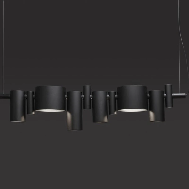 

Designer restaurant optical axis chandelier retro industrial style cafe chandelier creative office strip lamp