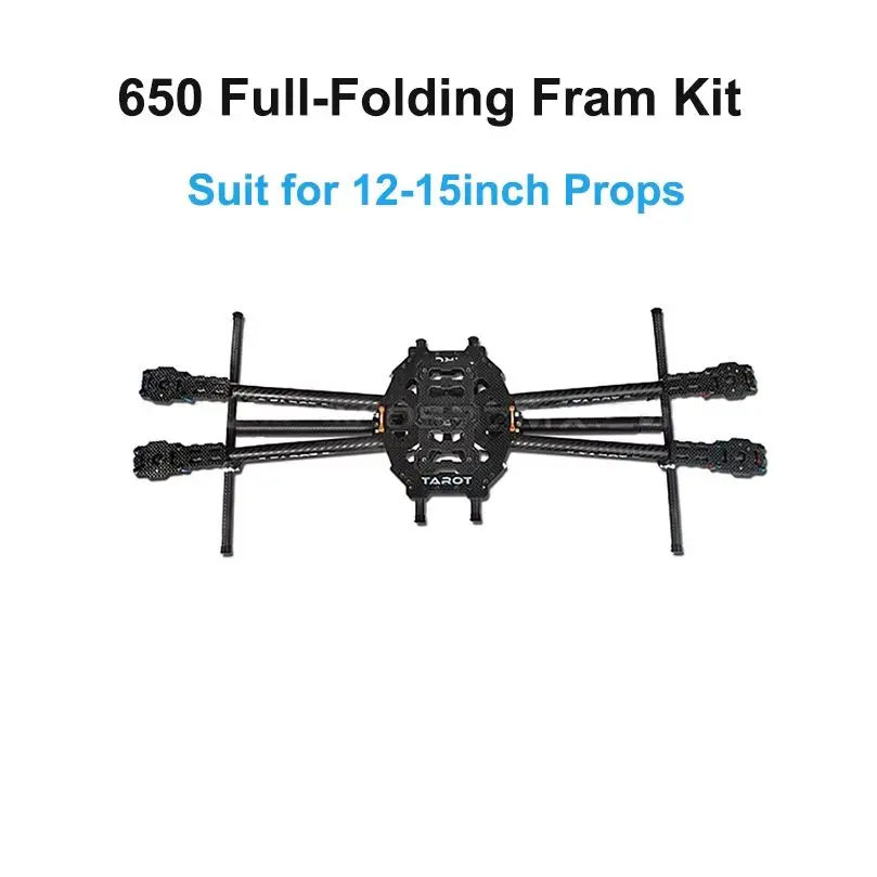 

Tarot-RC 650 4-axis 650 Full-Folding Frame FPV Freestyle Frame Kit for FPV freestyle Drone for 12-15inch Propellers TL65S01