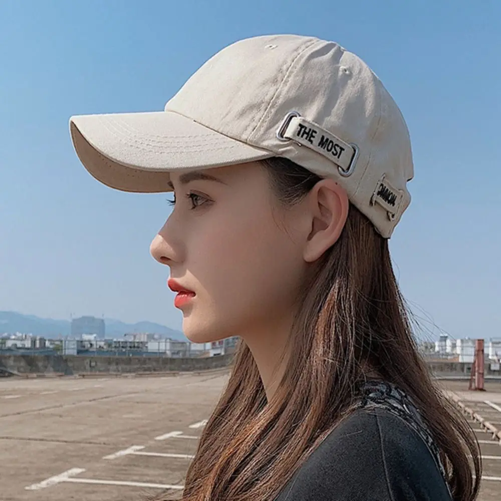 

Fashion Solid Color Baseball Cap Letter Embroidery Soft Sun Cap Breathable Cotton Duck Tongue Hat Men