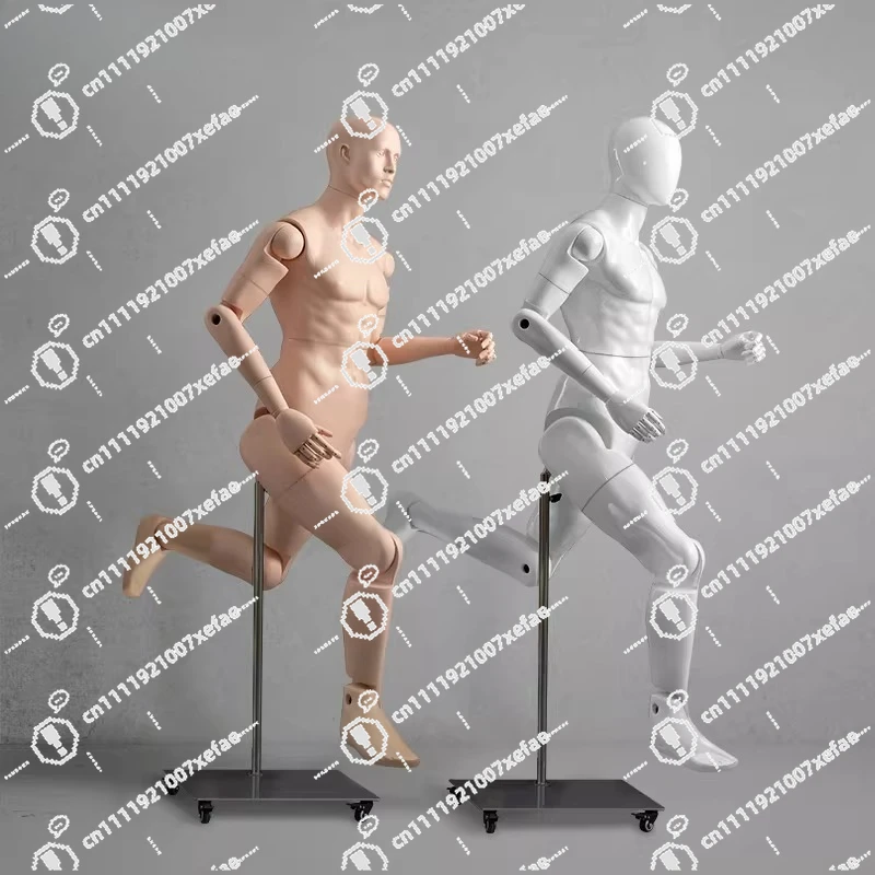 Clothing store full body male and female model display rack movable multi-functional robot dummy sports model props