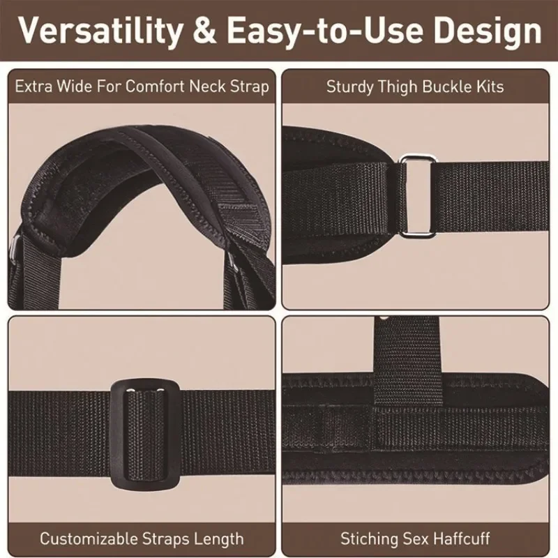 Adjustable leg straps, leg straps, movable posture binding straps