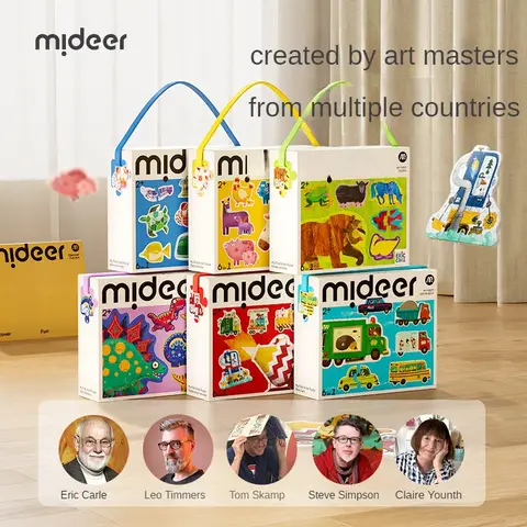 Mideer 6 In 1 My First Artist Puzzle Farm Animals Children Early Educational Toys Large Art Enlightenment Puzzle For Kids  2Y+