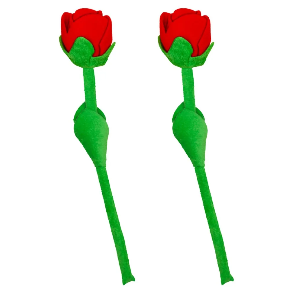 

2Pcs Romantic Fabric Rose Bouquets 35/45/65CM Bendable Stems Soft Red Exquisite Bridal Bouquet Home Decoration