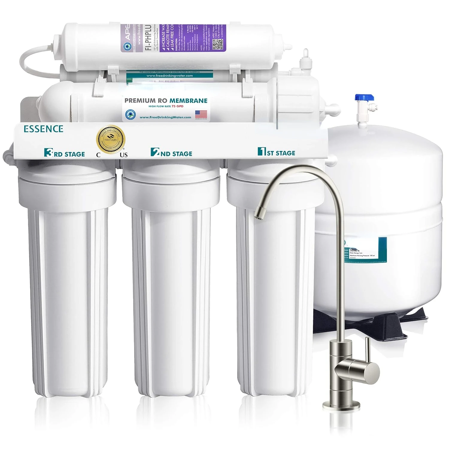 Systems ROES-PH75 Essence Series Top Tier  Mineral pH+ 75 GPD 6-Stage Certified Ultra Safe