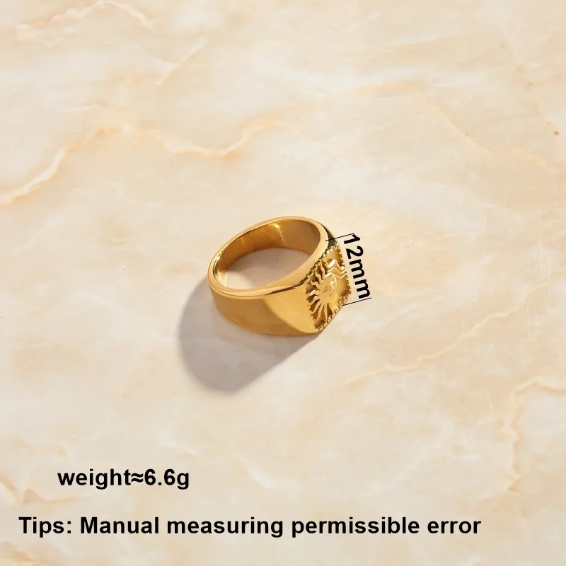SOMMAR2026 Gorgeous Gold Plated size 6 7 8 female female ring sun shine ring men jewelry accessories