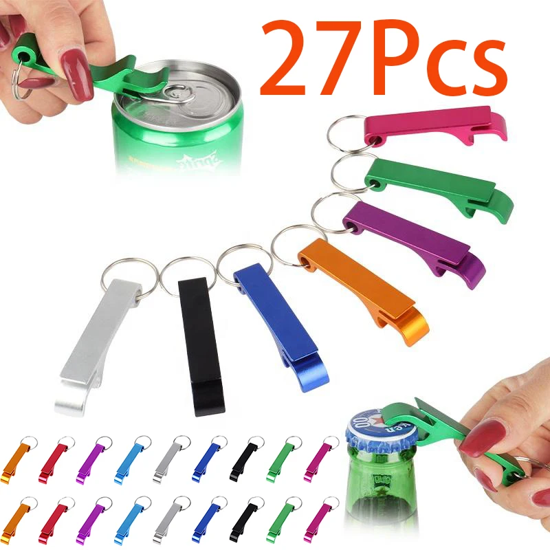 

27Pcs Aluminum Alloy Colorful Beer Bottle Openers Beverage Bottle Opener Keychain for Men Women