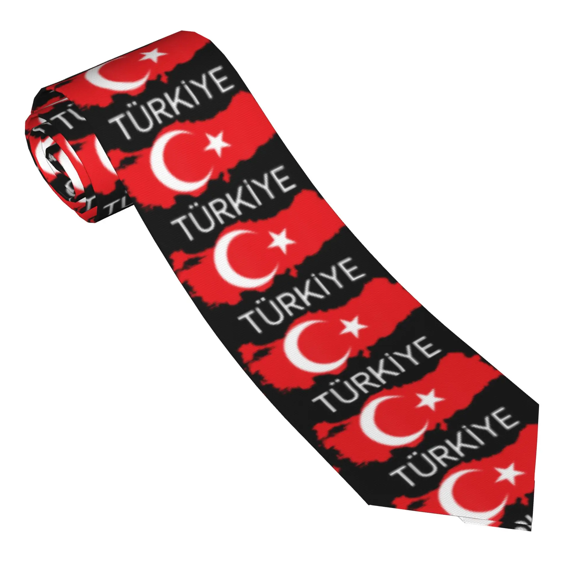 Turkey Flag Design Turkish Flag Turkey Map Turkiye Tie Business Neck Ties Vintage Cool Neck Tie For Male Collar Tie Necktie