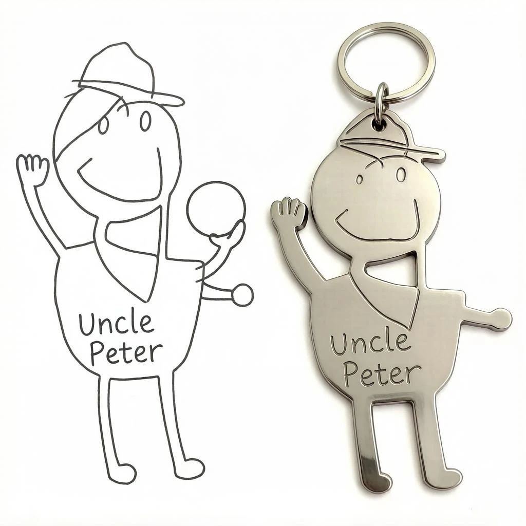 

Персонализированный брелок с рисунком на заказ, детский эскиз, лазерная резка, гравировка на нержавеющей стали, индивидуальные украшения, семейный сувенир, подарок