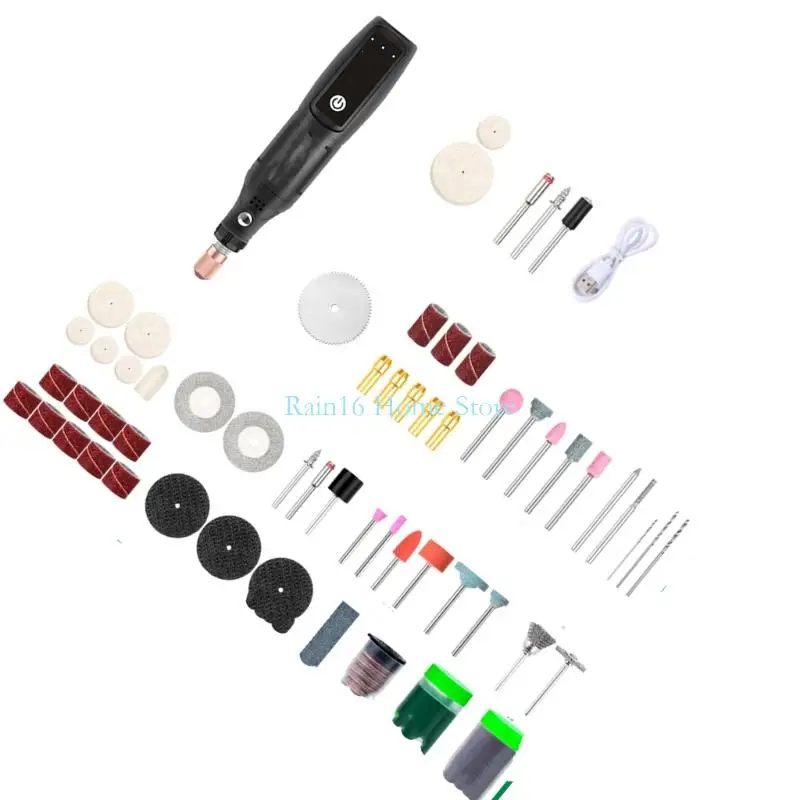 02DB Alat Rotary Profesional 5 Pena Ukiran Kecepatan Adjustable Rechargeable