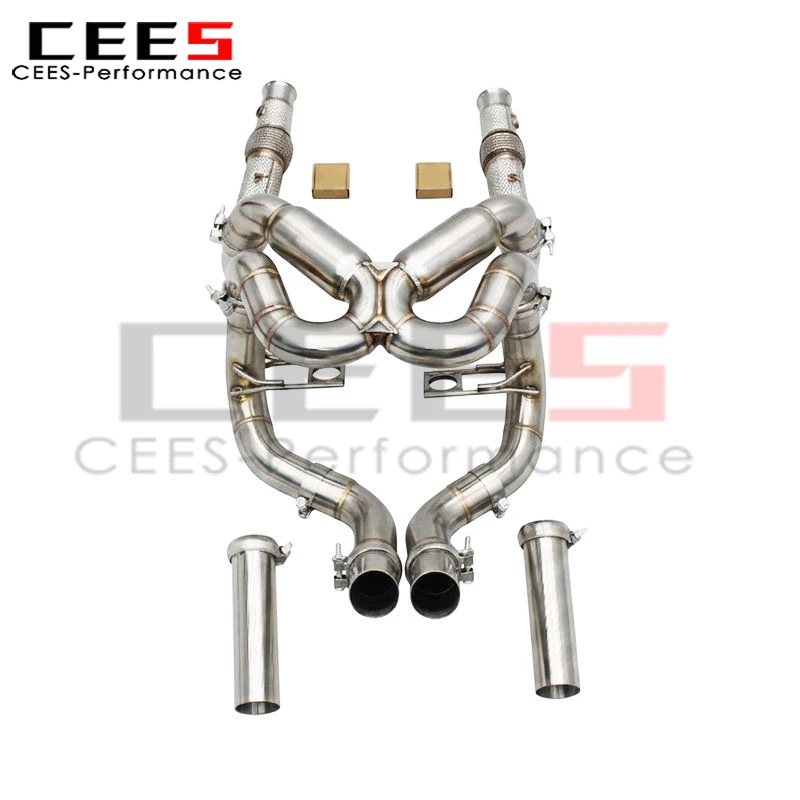 CEES Catback Exhaust Downpipe for Lamborghini Murcielago LP620/LP640/LP670 V12 6.5L 2006-2016 Stainless Steel Exhaust Pipe