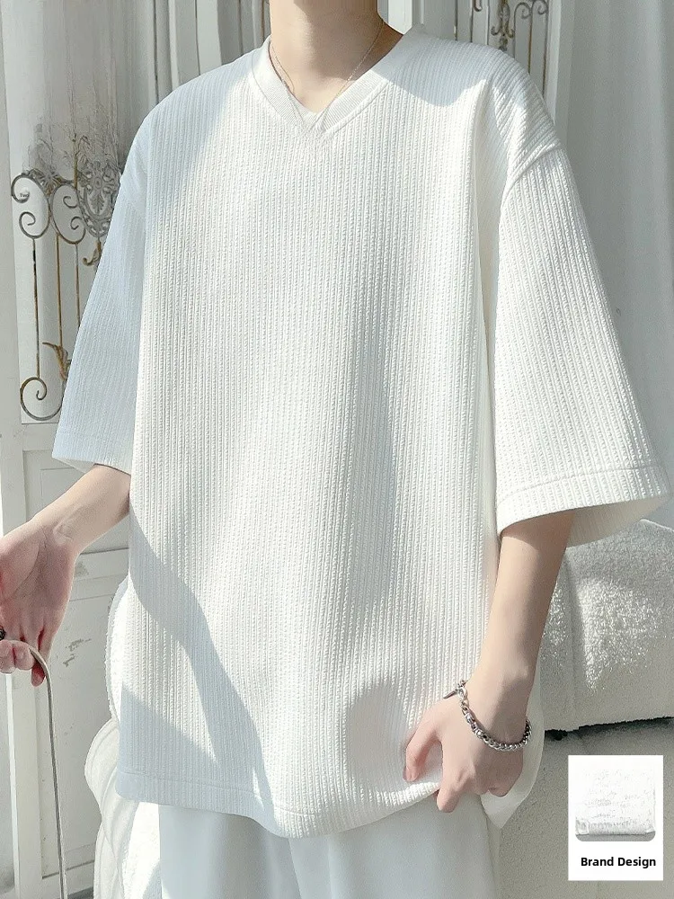 

Мужская футболка Paul Frank American Style с V-образным вырезом, чисто белая, летняя, тонкая, повседневная, свободного кроя, из высококачественного полиэстера