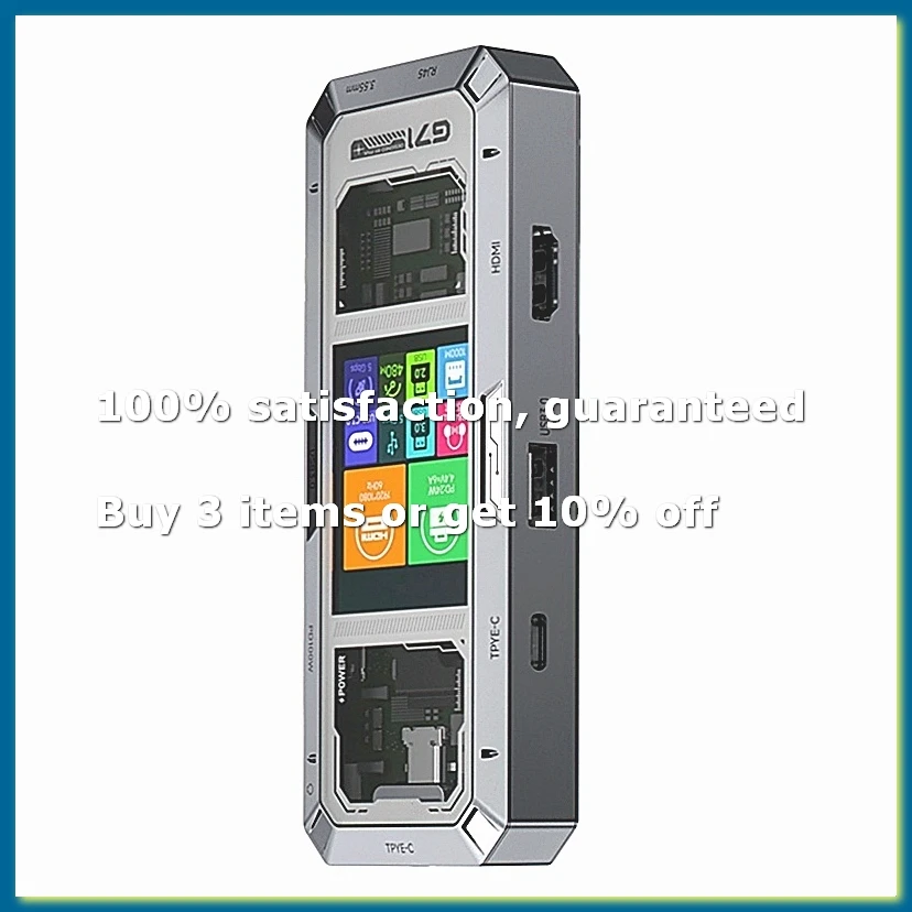 ✿g71-7-in-1-aluminum-alloy-docking-station-smart-screen-display-type-c-to-hdm20-usb30-hub-pd100w-adapter