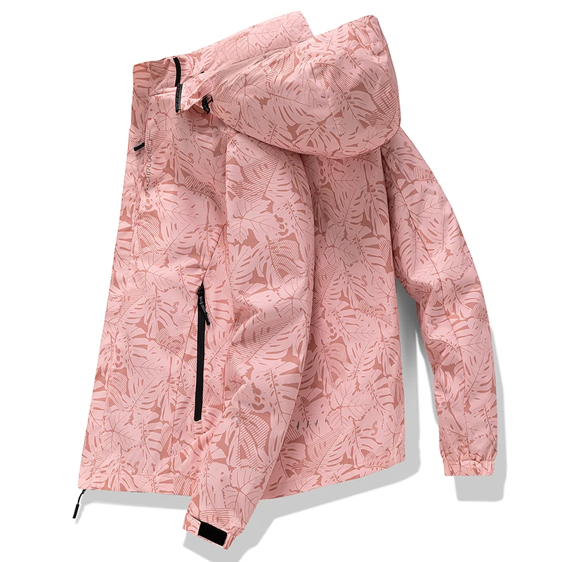 Herren Outdoor-Jacke, lässige Damen-Windjacke mit Kapuze, durchgehender Reißverschluss, Sport-Unisex-Softshell-Wander- und Campingjacke – Detail 8