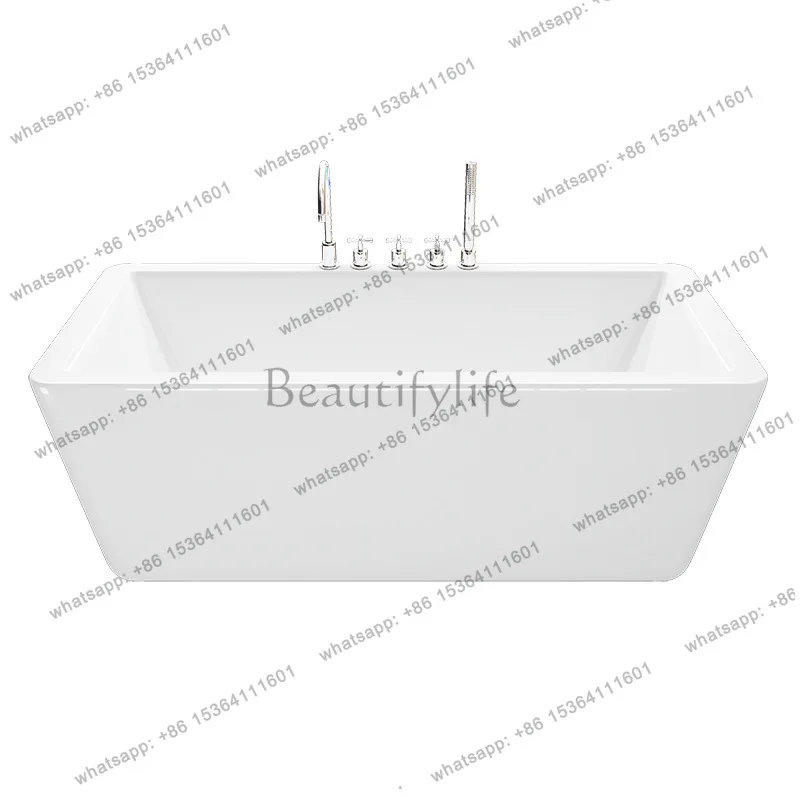 Bevel right-angle rectangular acrylic freestanding bathtub for home use QT-067