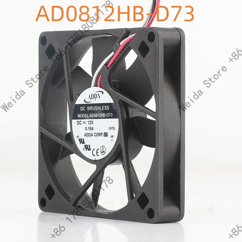 

Original new Taiwan ADDA 8015 80X80X15MM 8CM 24V 48V DC 12V 0.19A 3-wire silent inverter chassis AD0812HB-D73 cooling fan