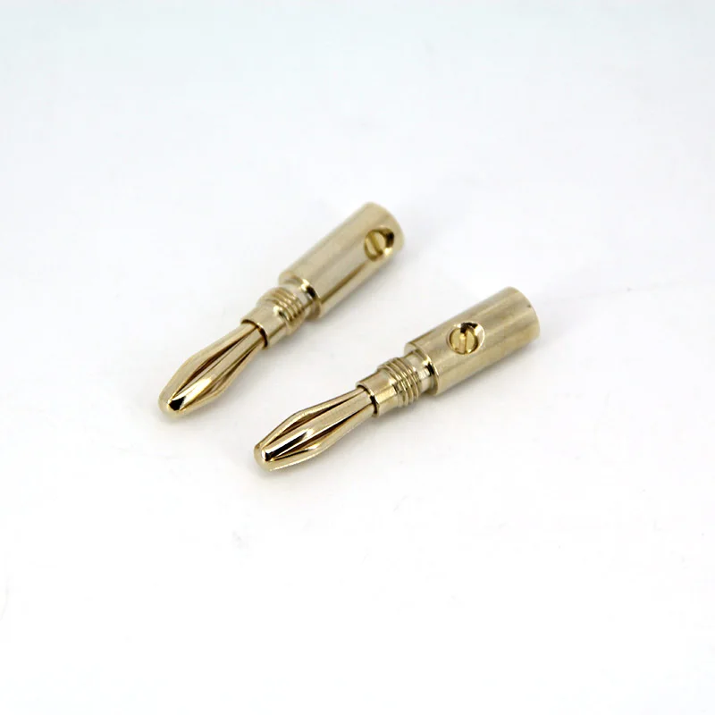 2/4/8 шт., винт для аудиодинамика, позолоченная пластина, медные вилки, разъемы 4 мм, JackSpeakers, кабель усилителя, штекер, штабелируемый