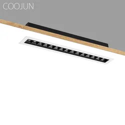 COOJUN-Kits de focos empotrados LED, luz de techo empotrada, lámpara de lavado de pared para sala de estar, Luz lineal de matriz lineal, color blanco y negro