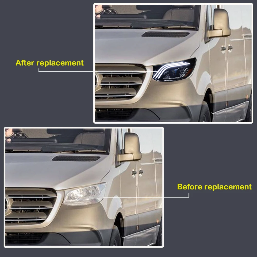 

Car Lights For Benz Sprinter 2018-2023 W907 LED Auto Headlight Assembly Upgrade Maybach Style Design Front Lamp Tool Accessories