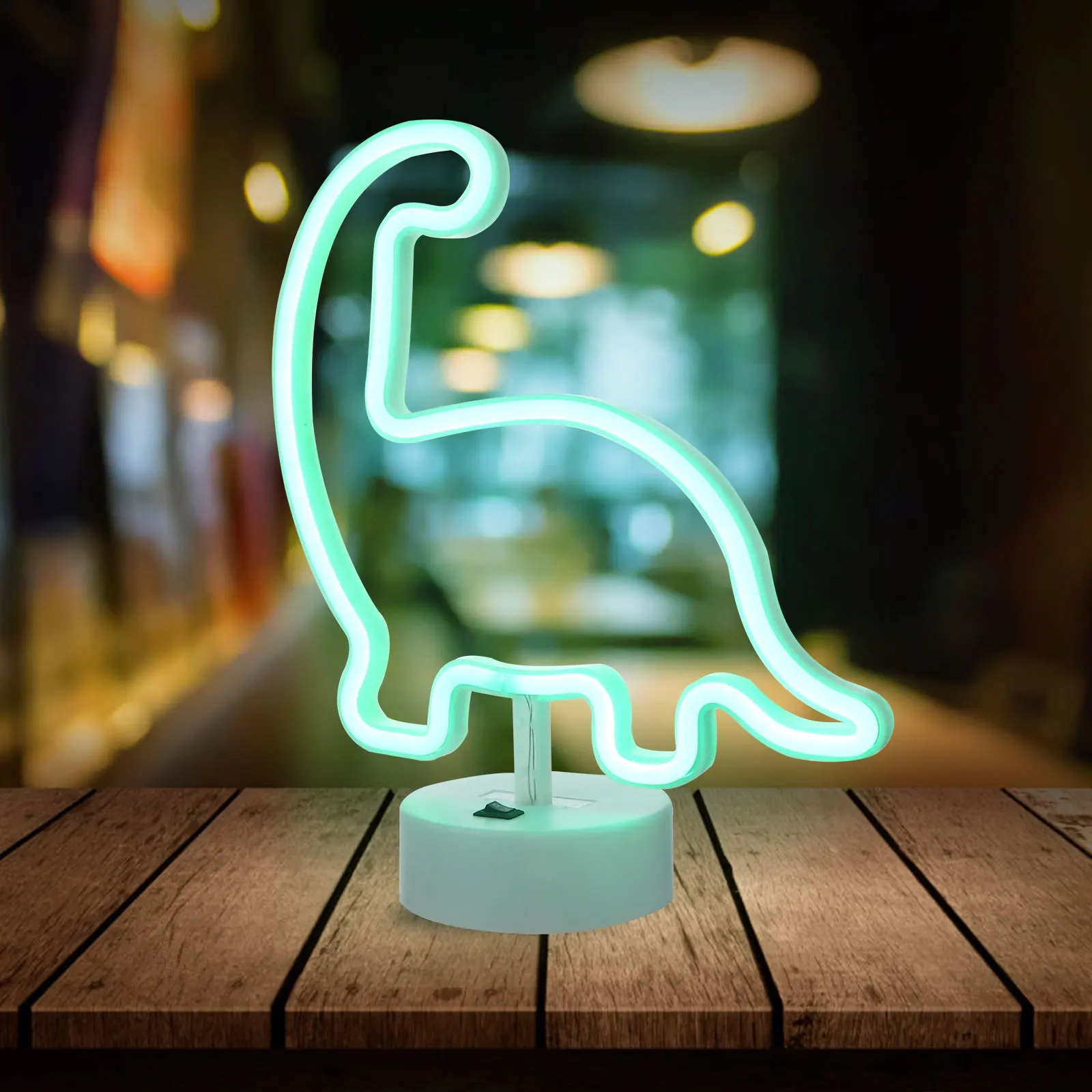 Dinosaur Shape Led Neon Night Lamp Acrylic Table Light For Home Party Decoration Durable Creative Dual Use Light Bedside Lamp