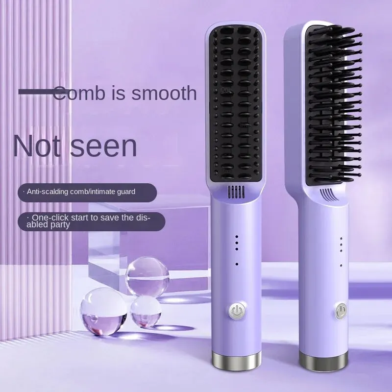 Hair straightener, negative ion hair care, smooth hair straightener Two-in-one Comb Three-speed Temperature