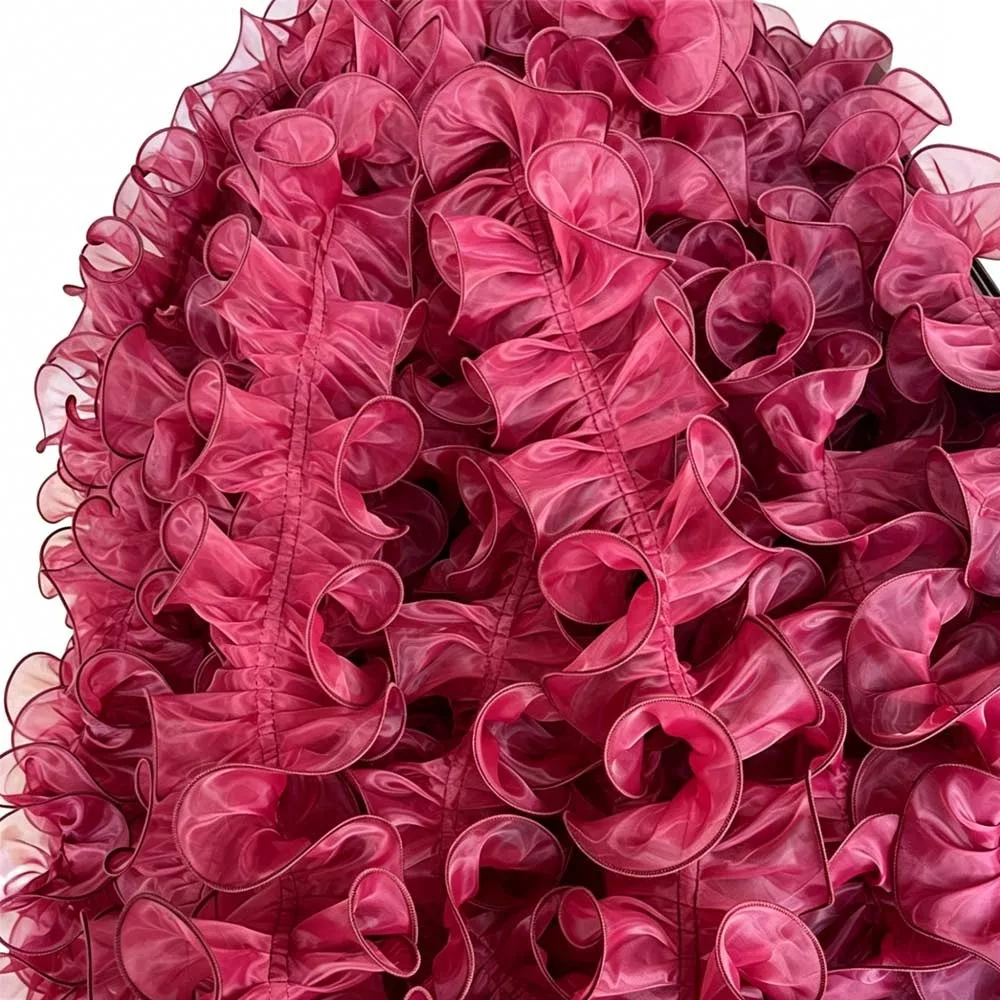 1 Yard Organza Lace 11CM Wide Multicolor Wedding Dress Accessories 3D Pleated Thickened Pleats Pleated Ruffles DIY Crafts
