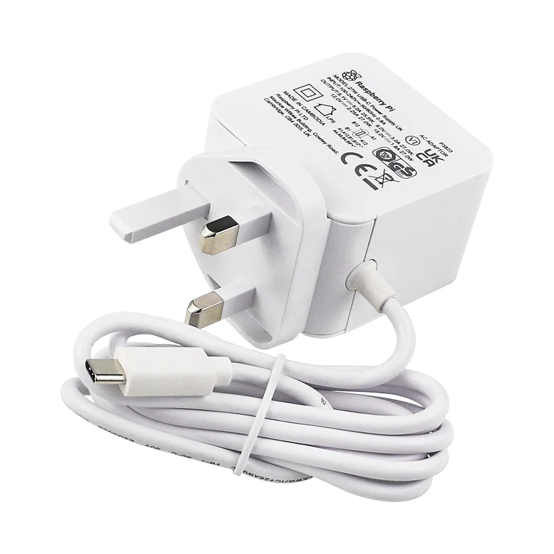 Official Raspberry Pi 27W USB C Power Supply 5.1V 5A 100 240V 50 60Hz 0.8A PD Charging EU US UK Plug for Raspberry Pi 5