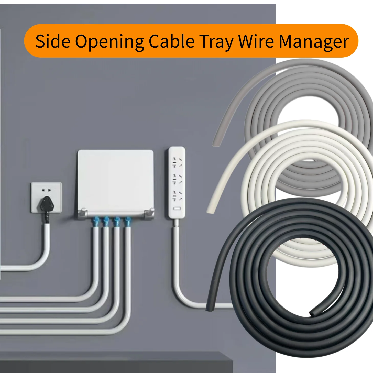 1 Stück 3 Meter Kabelabdeckung, Überstreichbare Kabelverkleidung, Kabelkanal für TV-Kabel an der Wand, Kabelmanagement, Kabelabdeckung für die Wand