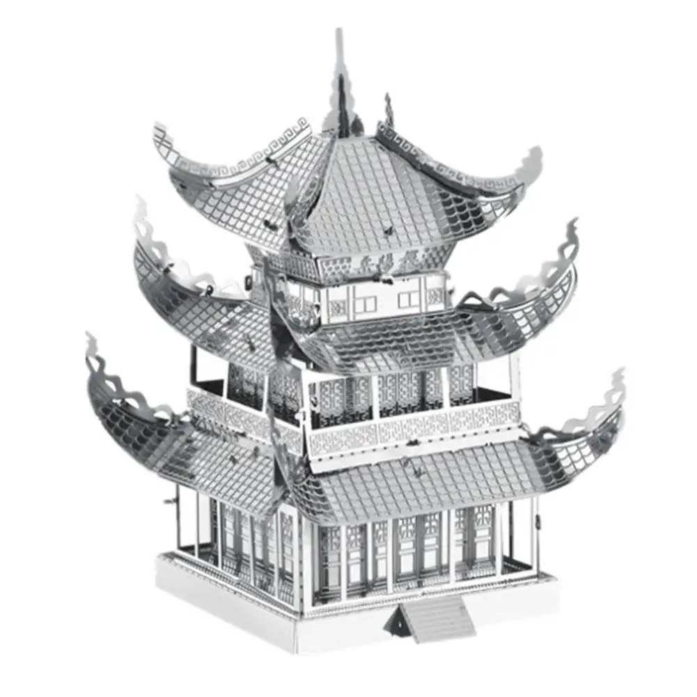 Yueyang Torre 3D Metal Puzzle Modelo Kits, Laser Cut, Jigsaw Toy para Crianças, DIY, P0J9