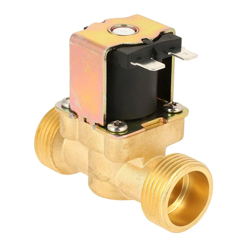 4X Electric Solenoid G3/4 Brass Electric Solenoid Valve For Water 12V Dc Normally Closed EU Plug