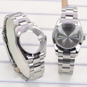Bevel Edge 36mm/39mm Watch Case Sapphire Glas For NH35 Air King NH36 NH34 NH70 Miyota8215 Movement Jubilee Bra