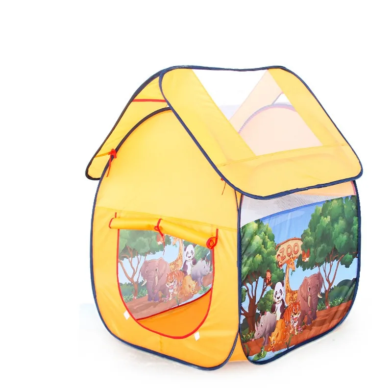 Tente de jouet pliable pour enfants, animaux de dessin animé, maison d'intérieur et d'extérieur, maison de jeu de simulation portable, cadeaux d'anniversaire pour tout-petits