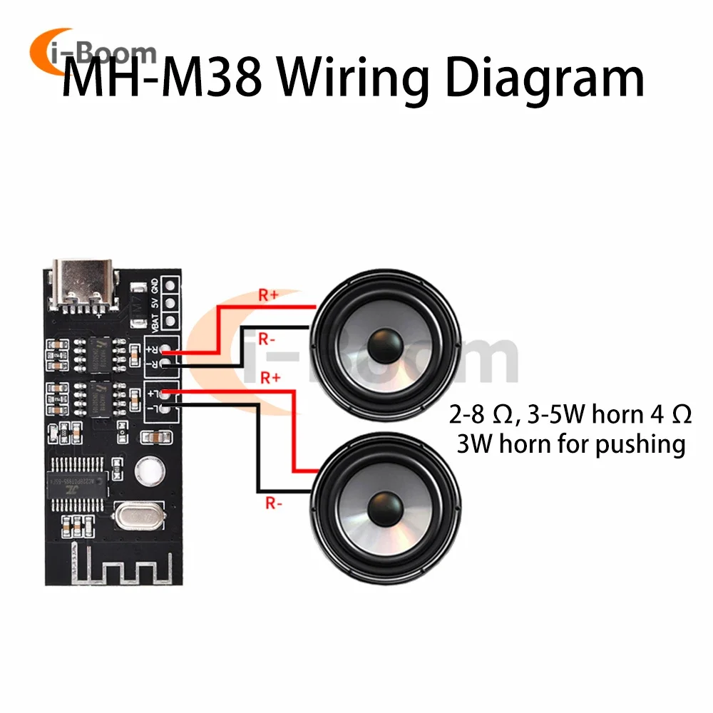 MH-MX38 Amplifier Board Bluetooth Audio Amplifier Module Dual Channel Stereo High Quality Amplifier Module Type-C Interface