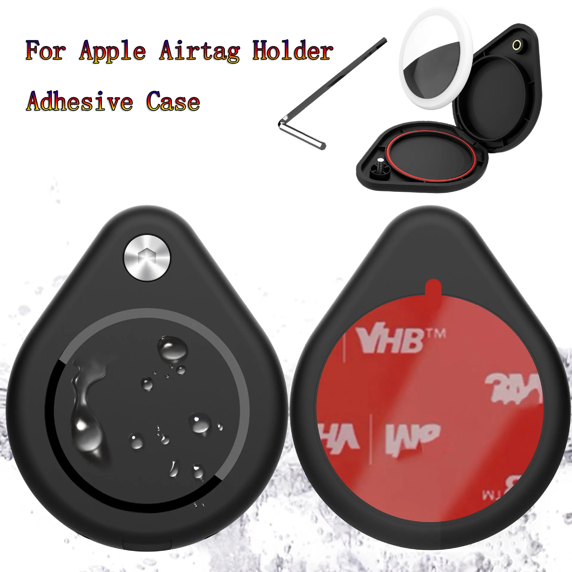 Airtag Holder for Apple AirTag Case Discreet Adhesive IPX8 waterproof protective cover for Luggage Bike Remote Drone Camera