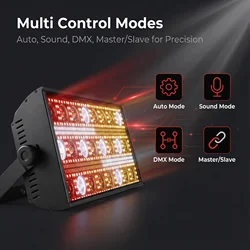 300W LED Beam&Strobe RGBW 4in1 48 Partition Strobe Light 8000K Strobe DMX Super Bright Dj Wash Bar Stage Lighting Effects