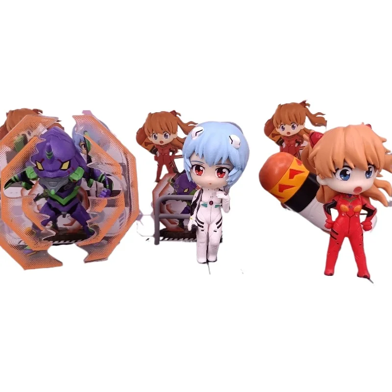 

Desktop EVA Chibi Scene Anime Figure Blind Box Rei Asuka EVA Unit-01 Action Figure Collectible Ornament Toys Desk Decor Gifts