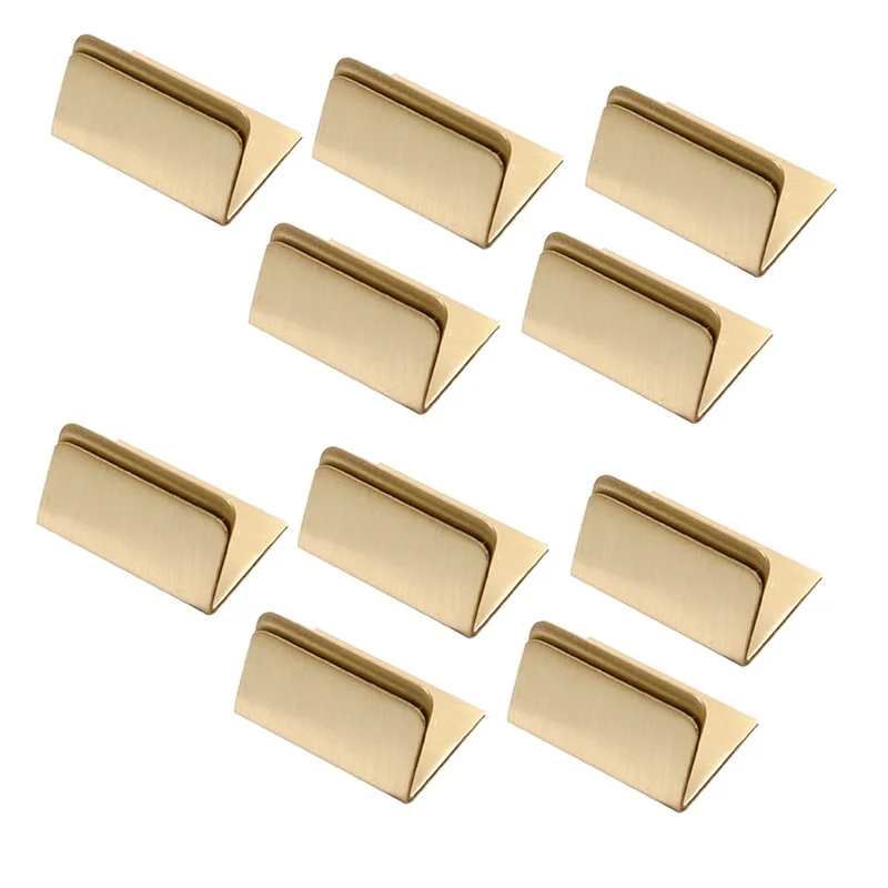ABWZ-Place Card Holders Brass 60Pcs Wide Size Vintage Table Card Holder Antique Small Table Card Stands Memo Price Tags view 3