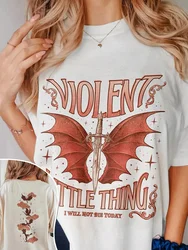 2 Side Patten Cotton Tee Violet Sorrengail Xaden Riorson Dragon Rider Casual Top ACOTAR Velaris Fantasy Apparel Y2K Top Daily